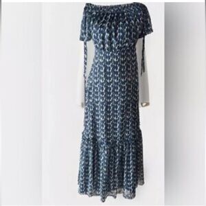 Blue Patterned Maxi Dress